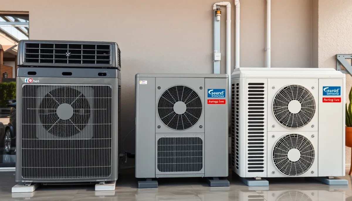 Comparatif de trois pompes à chaleur de marques différentes