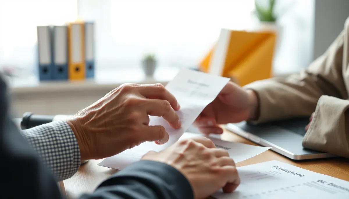 Personne âgée accompagnée dans ses démarches administratives pour obtenir les aides à l'aménagement