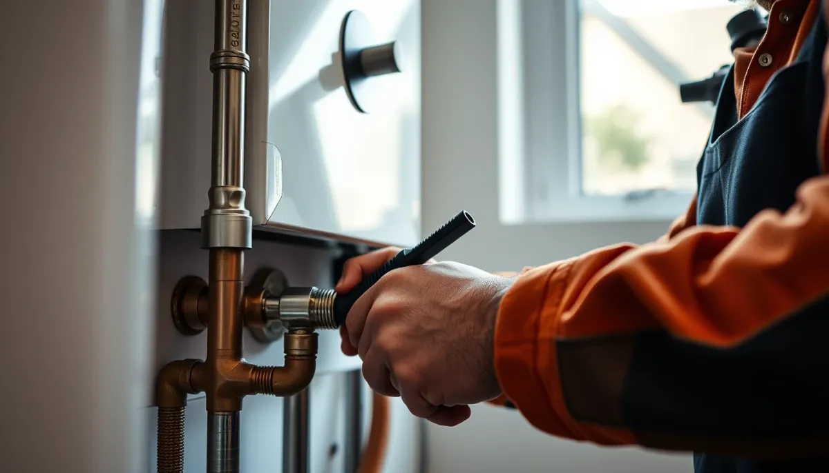 Installation professionnelle d'une chaudière gaz à condensation Frisquet par un plombier