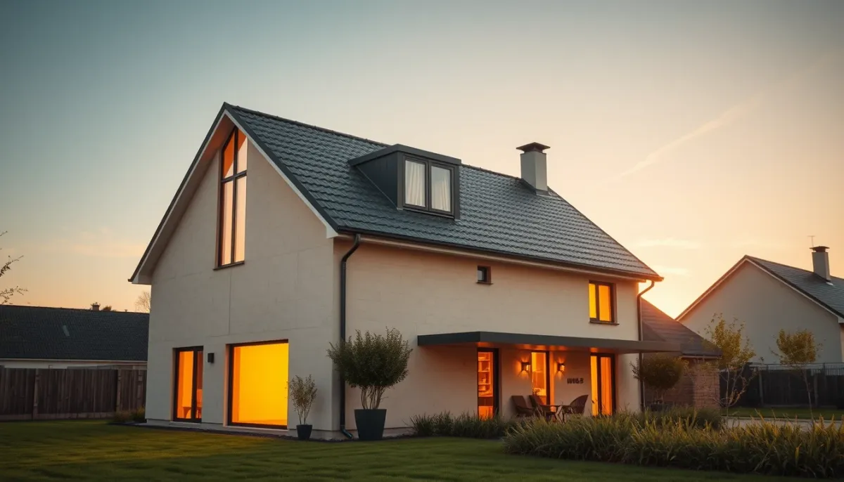 Maison individuelle bien isolée, idéale pour une chaudière à condensation Frisquet