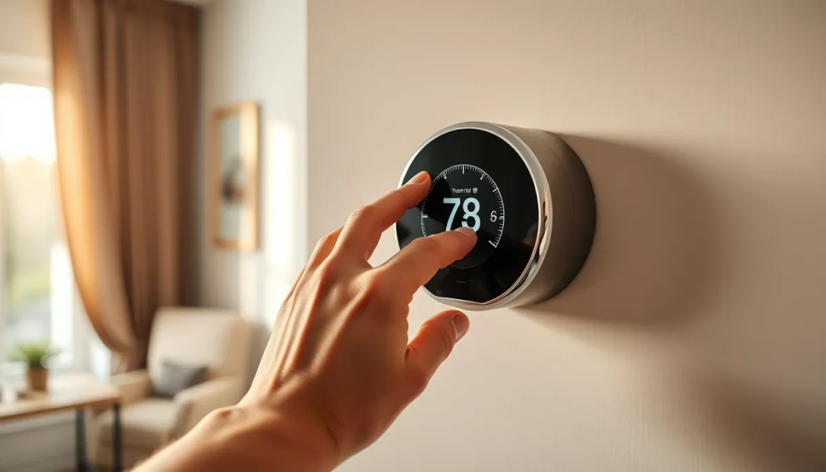 Réglage d'un thermostat connecté pour une chaudière Saunier Duval dans un salon