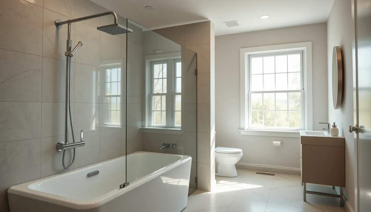 Remplacement d'une baignoire par une douche à l'italienne dans une salle de bains moderne