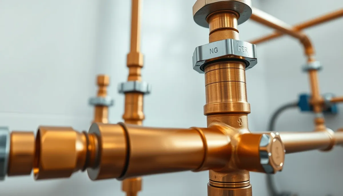 Installation de canalisations neuves en cuivre et PER après réparation d'une fuite d'eau