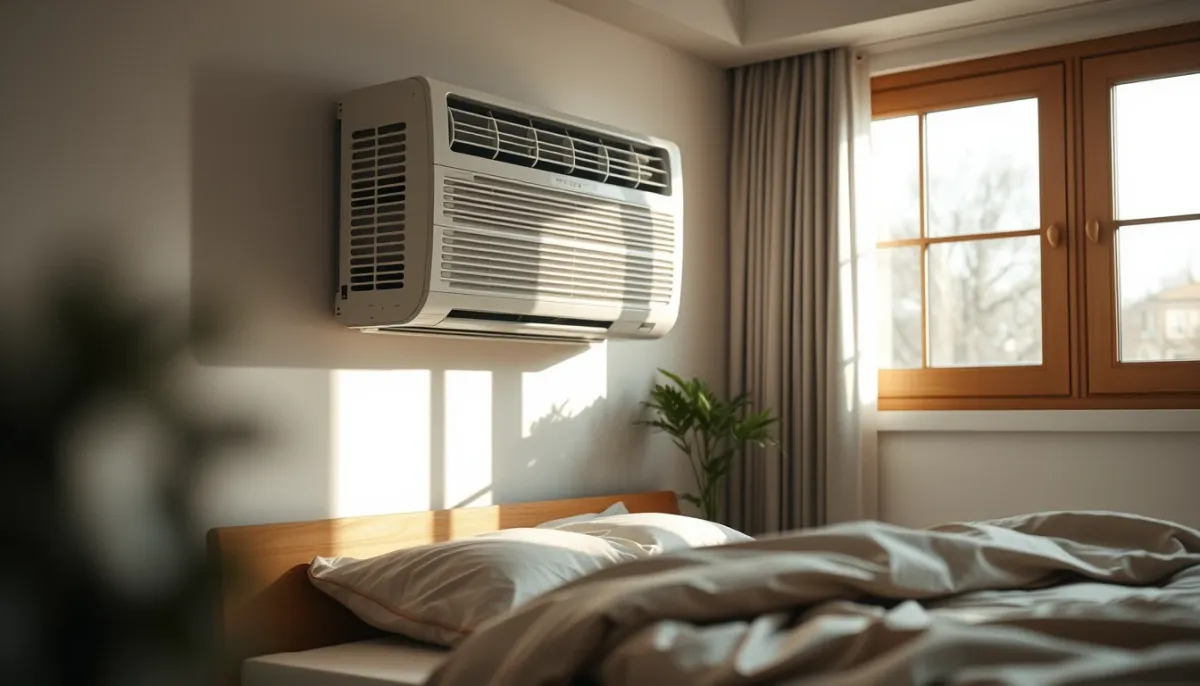 Climatisation réversible en mode chauffage dans une chambre
