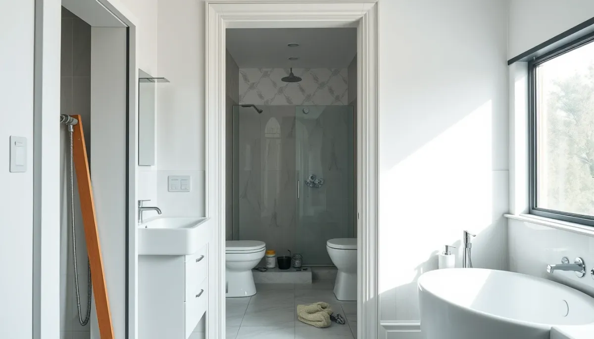 Rénovation d'une salle de bains avec de la plomberie moderne