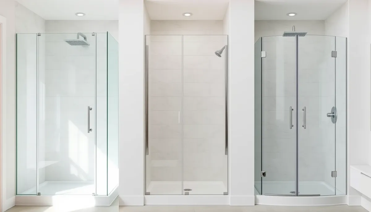 Comparaison des trois types de paroi de douche à l'italienne : fixe, pivotante et sans porte