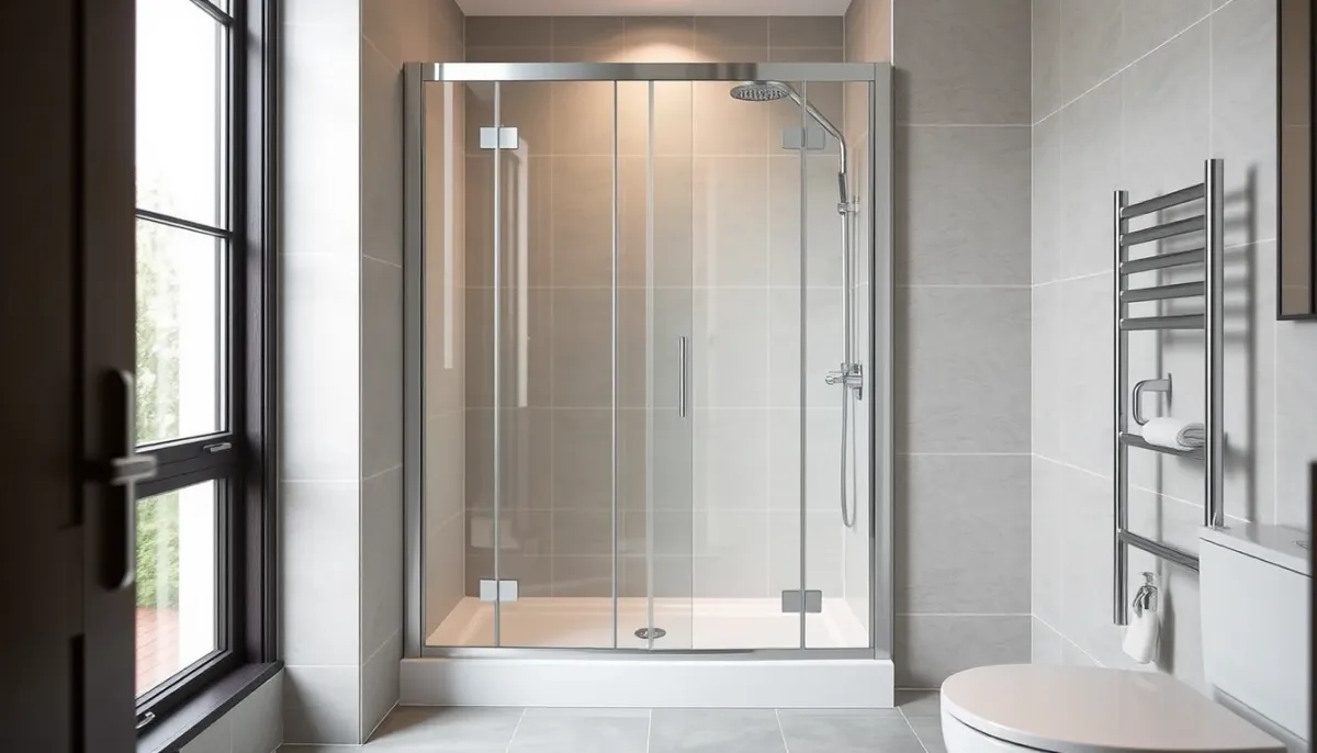 Receveur de douche compact 80x80 cm avec paroi vitrée dans une petite salle de bains
